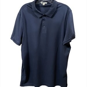 BURBERRY BRIT NAVY POLO SHIRT WITH NOVA CHECK DETAIL